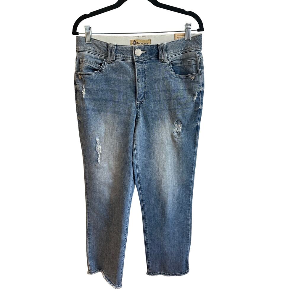 Democracy NWT High Rise Slim Straight "Ab" Technology Jeans Sz 10 Light Wash